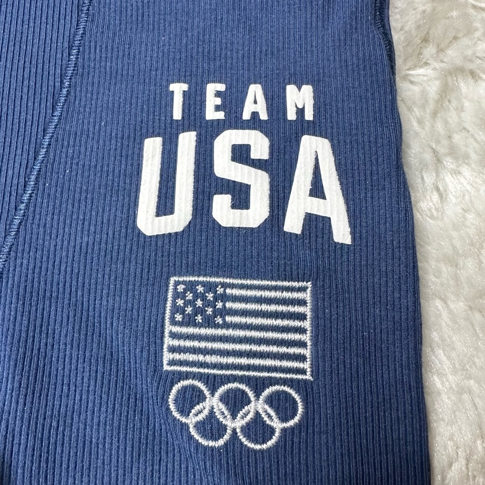 NWT Skims Team USA Limited Edition Ribbed Loungewear Leggings Navy Women’s XXS - Picture 6 of 11